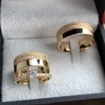 Alianças de Casamento 8MM com 15 pedras com anel diamantada